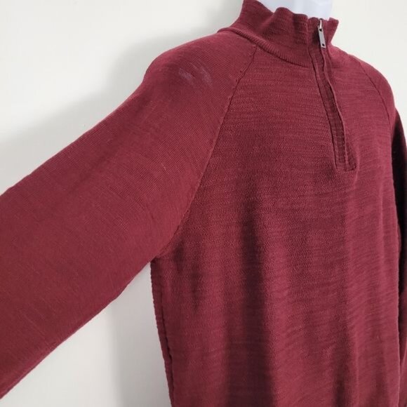Jachs New York Burgundy Quarter Zip Raglan Pull Over Sweater Size L - Picture 4 of 10